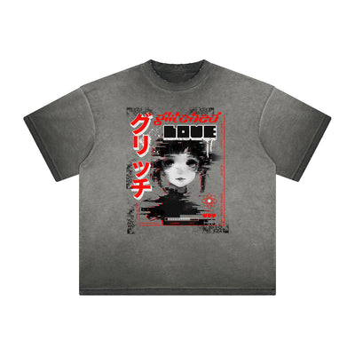 Heavyweight Distressed Anime Graphic Tee