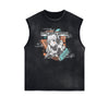 Washed Thick Anime Pattern Tank Top