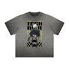 Faded Distressed Y2K Anime Graphic Tee