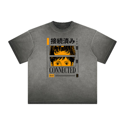 Distressed Anime Character Print Tee