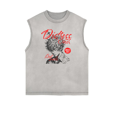 Y2K Anime Inspired Graphic Tank Top