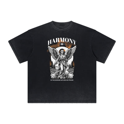Distressed Angel Statue Graphic Tee