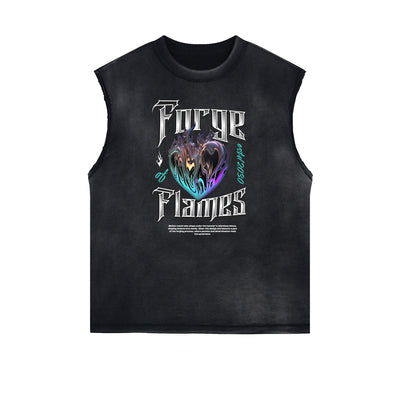 Sleeveless Chrome Y2K Streetwear Graphic Tee