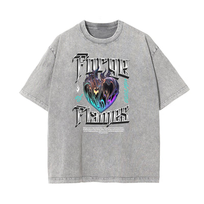 Faded Chrome Y2K Streetwear Pattern Tee