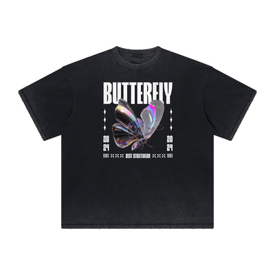 Distressed Chrome Y2K Streetwear Graphic Tee