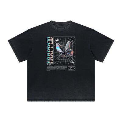 Distressed Chrome Y2K Streetwear Graphic Tee