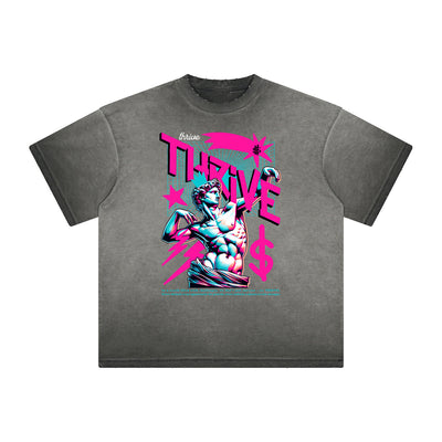 Distressed Vanquisher Neon Y2K Pattern Tee