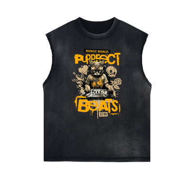 Faded Frayed Illustration Art Graphic Muscle Tank