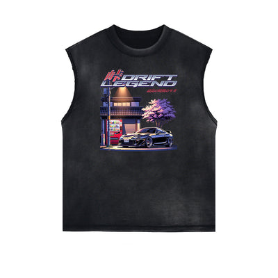 Faded Frayed Illustration Art Graphic Muscle Tank
