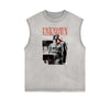 Faded Sleeveless Celestial & Angel Statue T Shirt