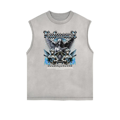 Cupid Sniper Streetwear Graphic Sleeveless Tee