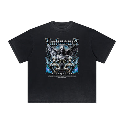 Faded Cupid Sniper Streetwear Graphic Tee