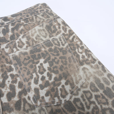 Leopard Print High Waist Wide Leg Pants