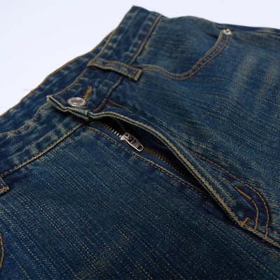 Comfort Fit Vintage Blue Wide Leg Everyday Jeans