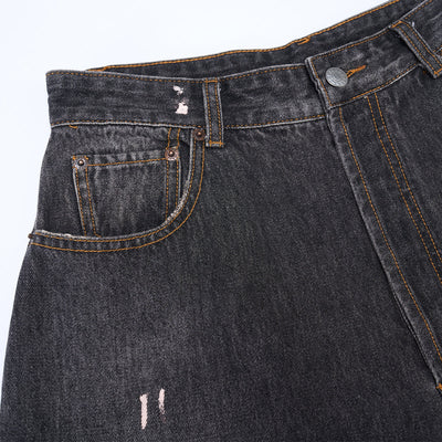 Paint Splatter Vintage Washed Straight Leg Jeans