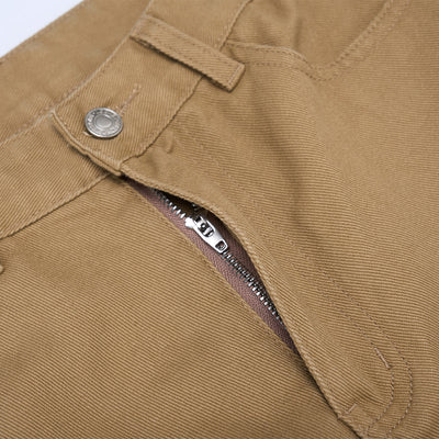 High Waisted Wide Leg Quilted Twill Utility Pants