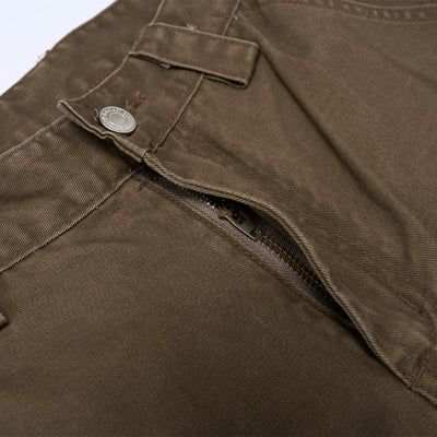 Loose Fit Straight Leg Patchwork Casual Comfort Pants