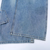 Vintage Washed Light Blue Carpenter Wide-Leg Jeans