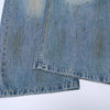 Light Blue Distressed Wide Leg Denim Jeans