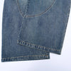 Vintage Contrast Fade Dark Wash Curved Wide Leg Jeans
