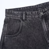 Charcoal Grey Wide-Leg Vintage Washed Jeans