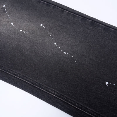 Artistic Paint Splatter Wide Leg Denim Jeans