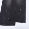 Artistic Paint Splatter Wide Leg Denim Jeans