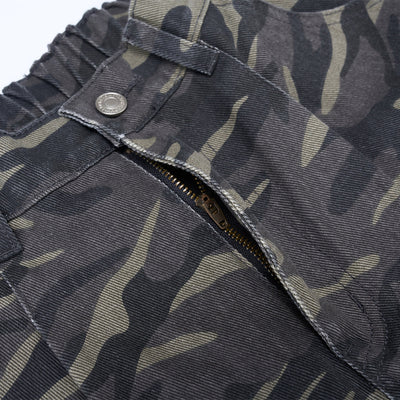 Camo Military Workwear Wide-Leg Cargo Utility Pants
