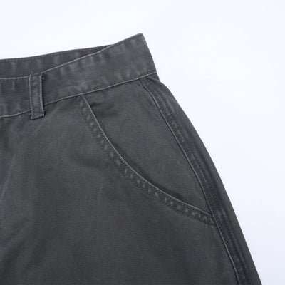 Vintage Workwear Wide-Leg Cargo Pants Multi Pocket Washed