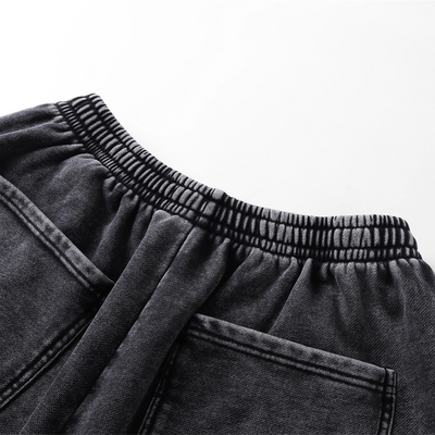 Stone Wash Distressed Shorts