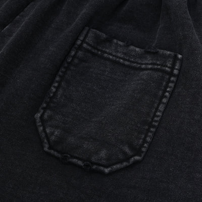 Black Washed Distressed Chain Shorts