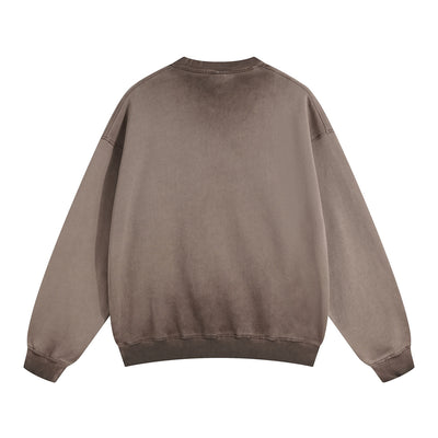 Women's Acid Wash Distressed Sweatshirt-INNBLAC