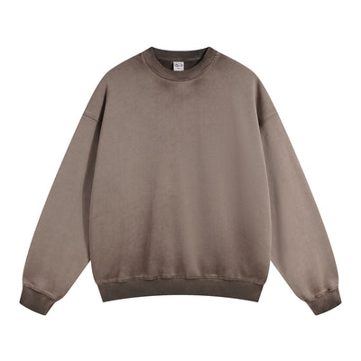 Women's Acid Wash Distressed Sweatshirt-INNBLAC