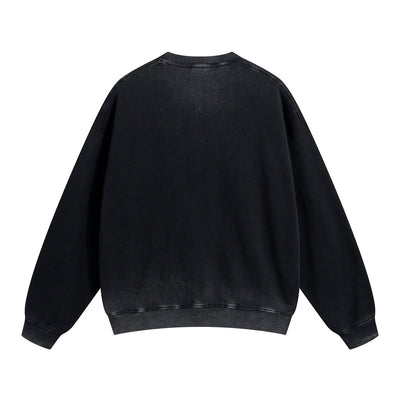 Women's Acid Wash Distressed Sweatshirt-INNBLAC
