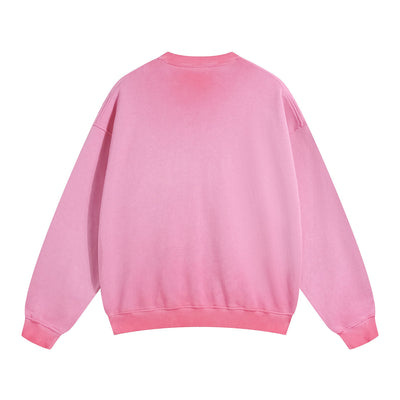 Women's Acid Wash Distressed Sweatshirt-INNBLAC