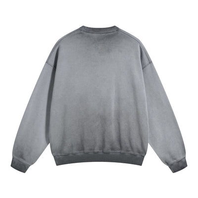 Women's Acid Wash Distressed Sweatshirt-INNBLAC