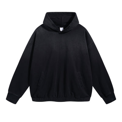 Acid Wash Elastic Hem Hoodie