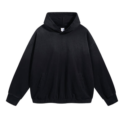 Women's Acid Wash Elastic Hem Hoodie-INNBLAC