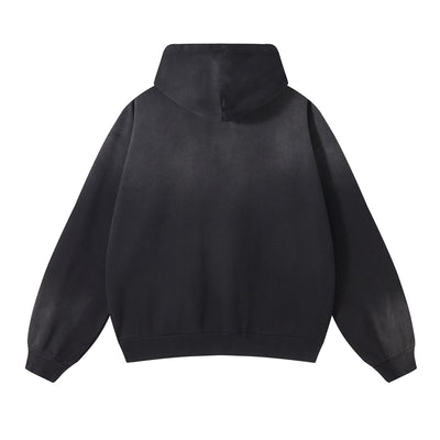 Women's Brush Paint Double Slider Zip Hoodie-INNBLAC