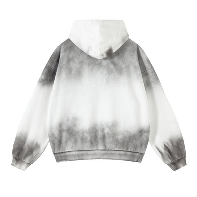 Brush Paint Double Slider Zip Hoodie