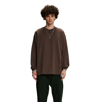 Crew Neck Solid Color Sweatshirt