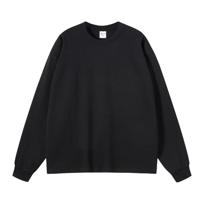 Women's Crew Neck Solid Color Sweatshirt-INNBLAC