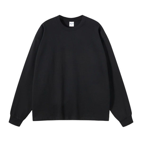 Women's Crew Neck Solid Color Sweatshirt-INNBLAC