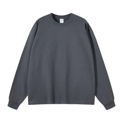 Women's Crew Neck Solid Color Sweatshirt-INNBLAC