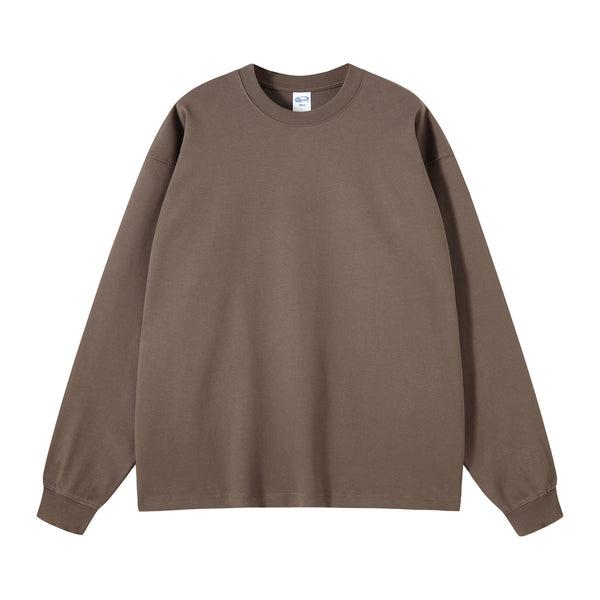 Women's Crew Neck Solid Color Sweatshirt-INNBLAC