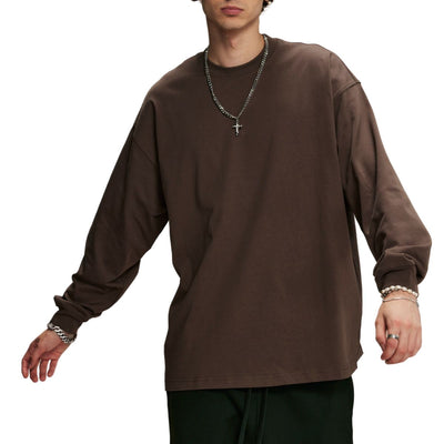 Crew Neck Solid Color Sweatshirt