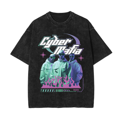 Cyber Mafia Y2K Graphic Tee-INNBLAC