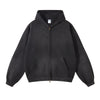Distressed Double Slider Zip Hoodie