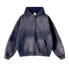 Distressed Double Slider Zip Hoodie