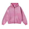 Distressed Double Slider Zip Hoodie